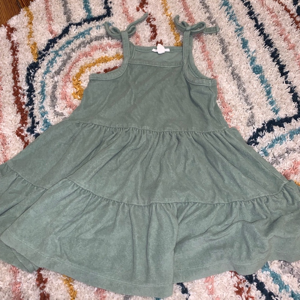 Crewcuts Green Sleeveless Tiered Sundress